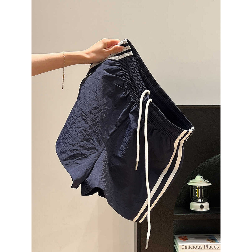 美式复古运动休闲短裤女2025夏季新款条纹拼接修身辣妹热裤ins潮American Retro Sports Casual Shorts Women' 9H4cVS2O3j0329