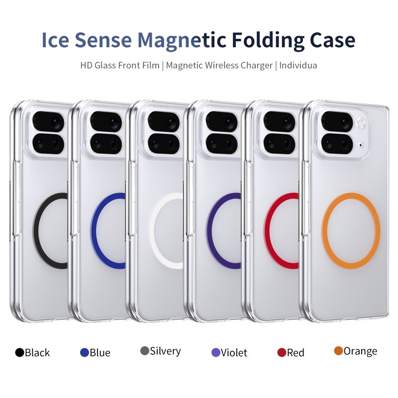 Slim High-Transparency อะคริลิคน้ําหนักเบา Magnetic Hard Case สําหรับ Google Pixel 10 Pro พับกันกระแ