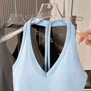MAGIEYOGA Sports Bra ดีไซน์ halter แบบตัดทอนั่บาร์หลังสวยงาม สวมใส่สบาย เหมาะสำหรับการออกกำลังกายโยคะ