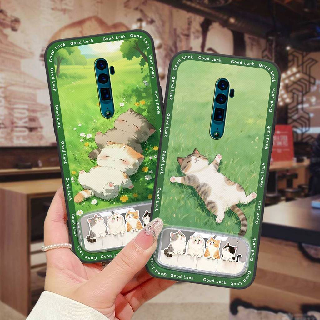 Plush สามมิติเคสโทรศัพท์สําหรับ OPPO Reno 10X ZOOM/10X/10X Pro ออกแบบแฟชั่นปกหลัง Full wrap ซิลิโคน 3D ผู้ถือโทรศัพท์ TPU ป้องกันกระเป๋าเย็บปักถักร้อยกันน้ํา