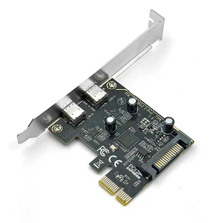 เพิ่มช่องTYPE C การ์ดขยาย PCI-E X1 ถึง 2-Port TYPE-C USB 3.2 GEN1 5Gbps แปลงการ์ด ASM1042 ชิปสําหรับเดสก์ท็อป