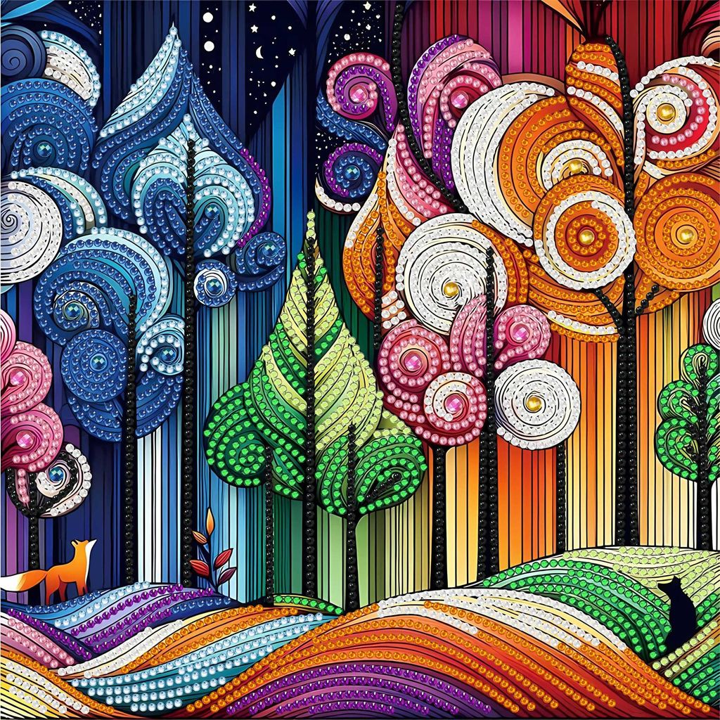 Crafthauz Enchanted Rainbow Forest พร้อมชุดภาพวาดเพชรกรอบ