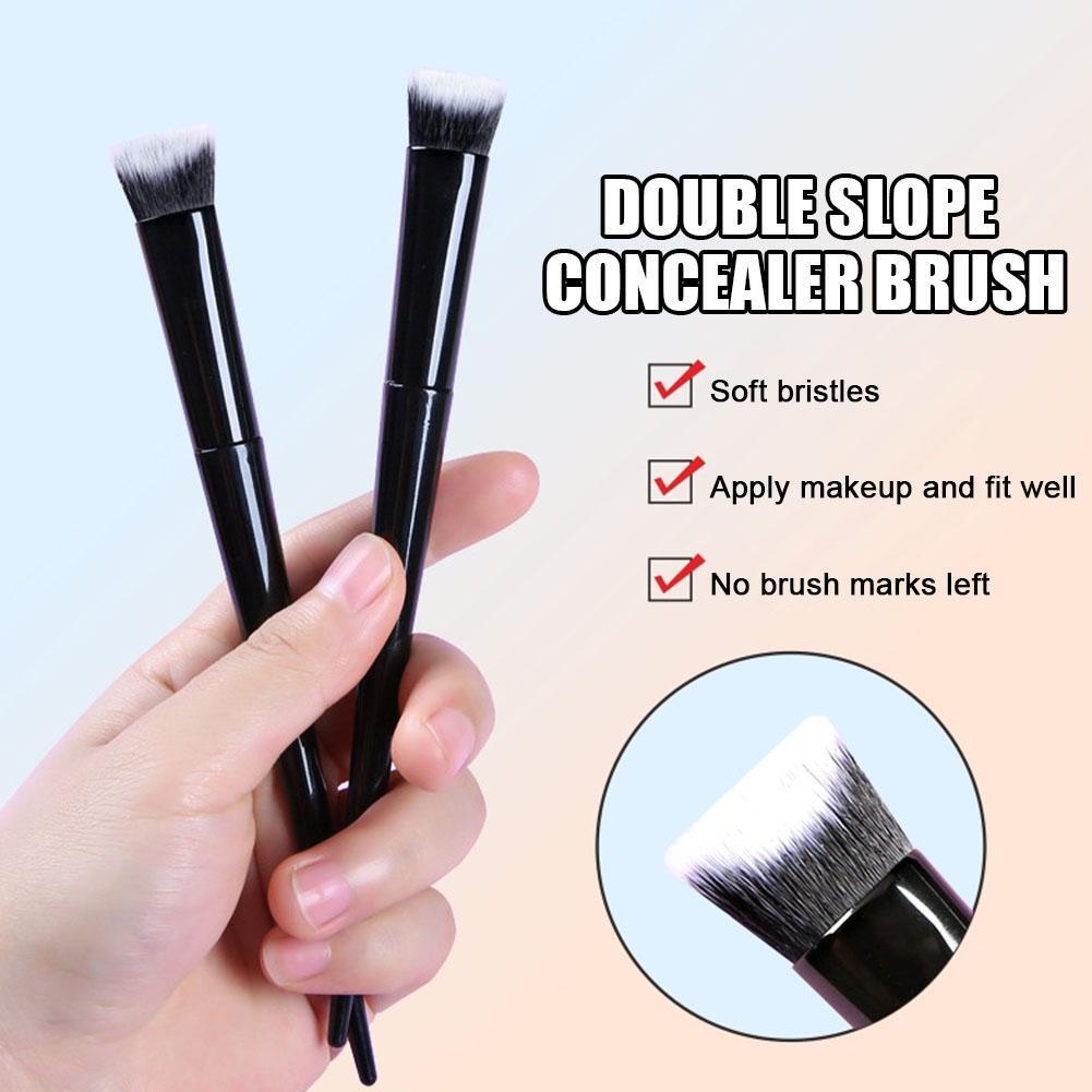 [cod&hot Sale] แปรงคอนซีลเลอร์ทั้งสองด้าน Slope Acne Detail Foundation แปรงคอนซีลเลอร์ Dark V9n2