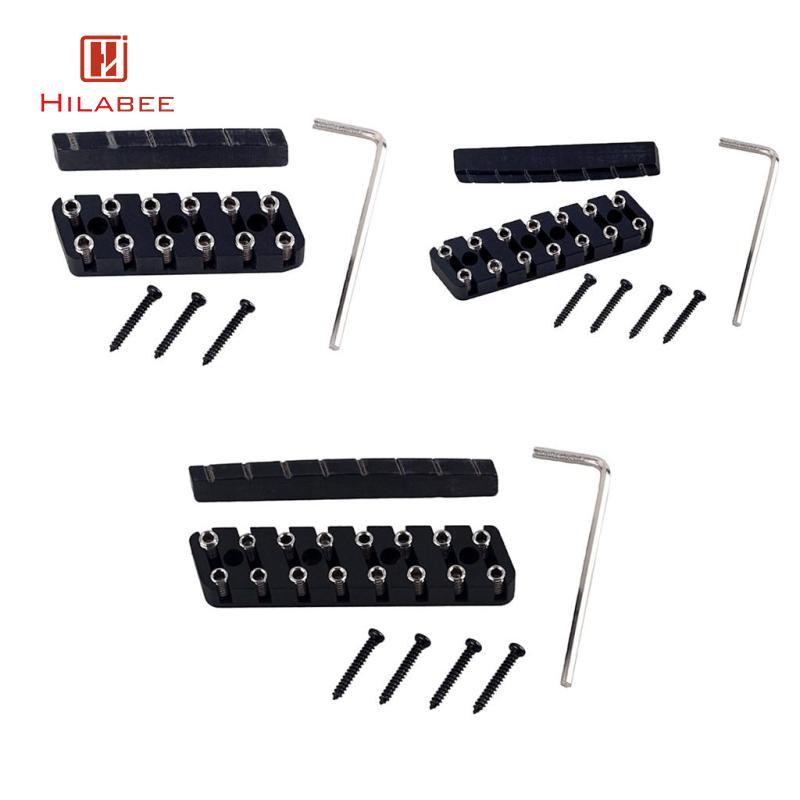 [hilabee] 6 String/ 7 String/ 8 String Headless Guitar Bridge & Slotted Nut Set