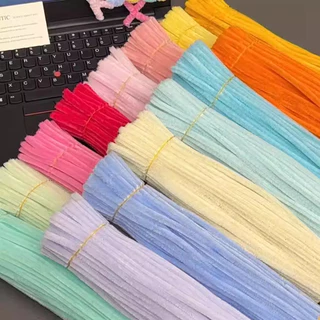 (100เส้น) 🔥ลวดกำมะหยี่🔥 DIYลวดกำมะหยี่ขนาด 8MMหนาพิเศษ ลวดกำมะหยี่ขนฟู สร้างสรรค์งานประดิษฐ์ต่างๆ นุ่ม ดัดง่าย