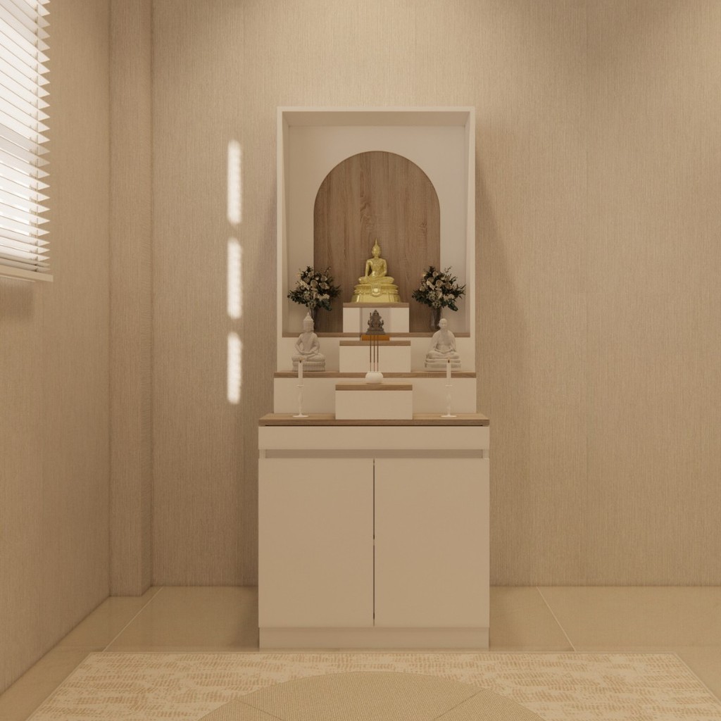 Looms ตู้วางพระ ขนาด 60 ซม. รุ่น AMITA สีขาว (60x50x150 ซม.)  แบรนด์ LOOMS