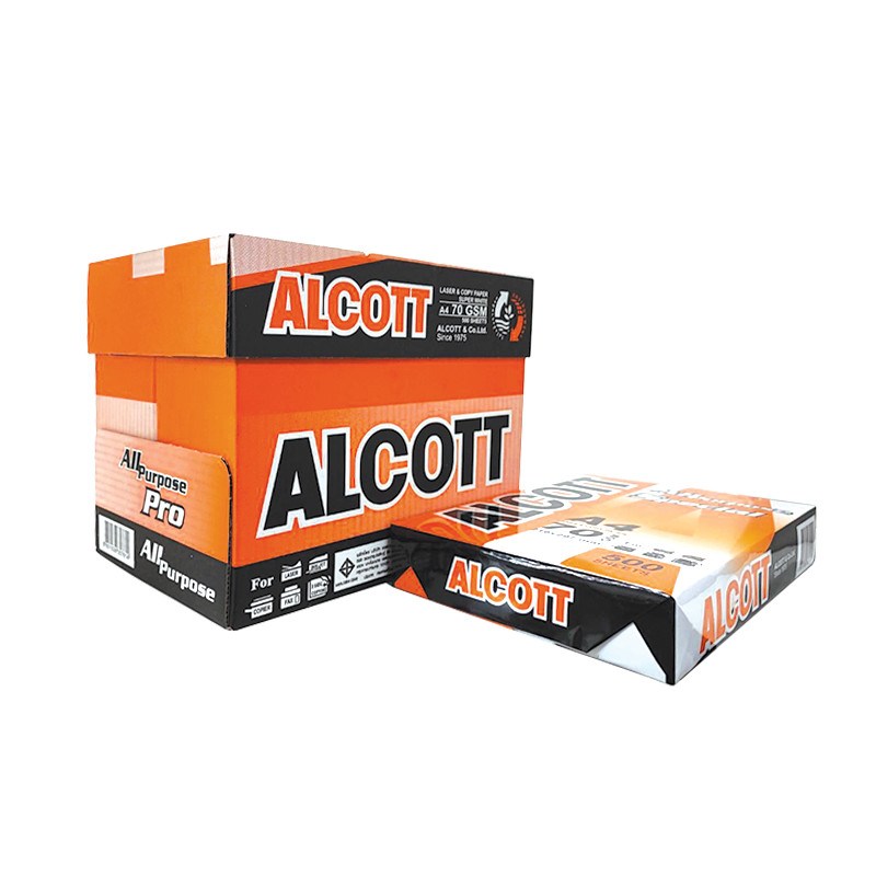 ALCOTT กระดาษถ่ายเอกสาร ขนาด A4 70 แกรม (แพ็ค 5 รีม/กล่อง)