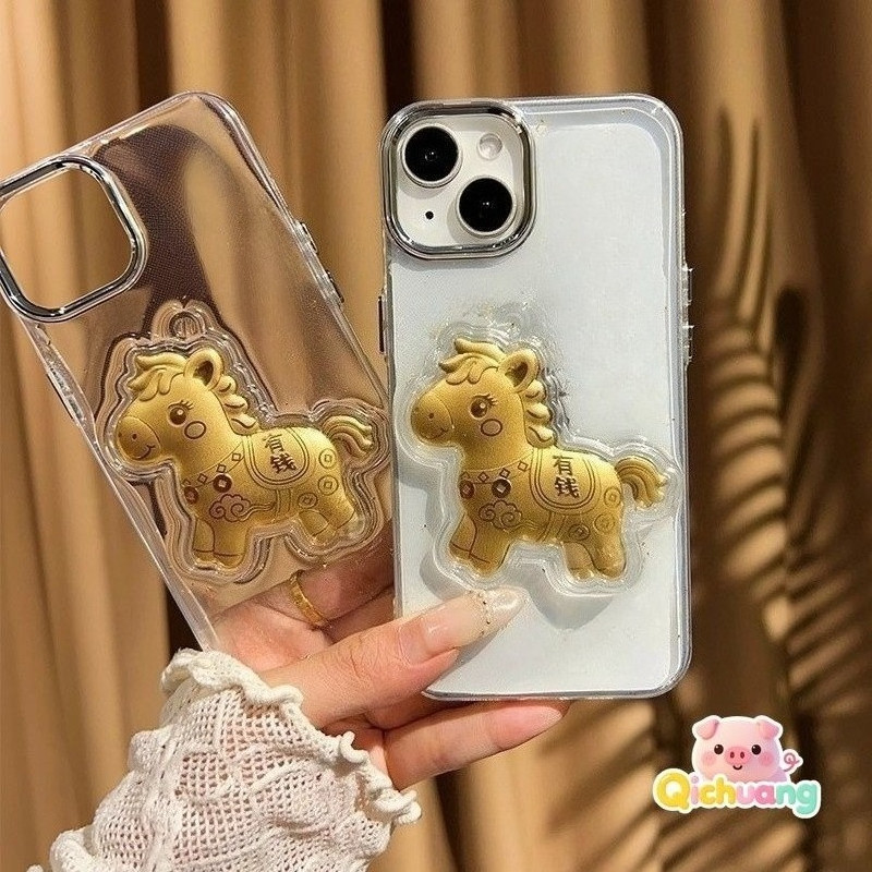 3D Gold HorseสําหรับXiaomi 15T 15S 15 Ultra 14T 14 13T 12T 12S 13 Ultra 12 Mi 11 11T 10T Pro Lite 12