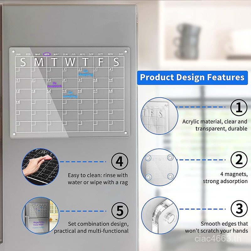 ปฏิทินอะคริลิคปฏิทินติดผนังลบได้001ปฏิทินรายสัปดาห์ขายส่งสติกเกอร์ตู้เย็นขายร้อนกระดานเขียนปฏิทินแม่