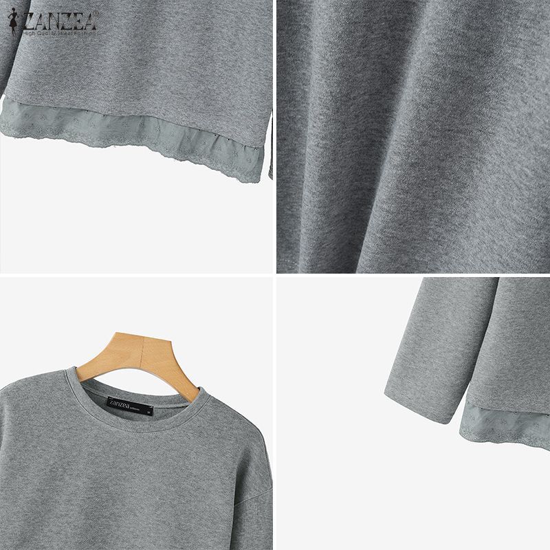 เสื้อถักคอกลมแขนยาวลายเกาหลีสำหรับผู้หญิง — صورة 8