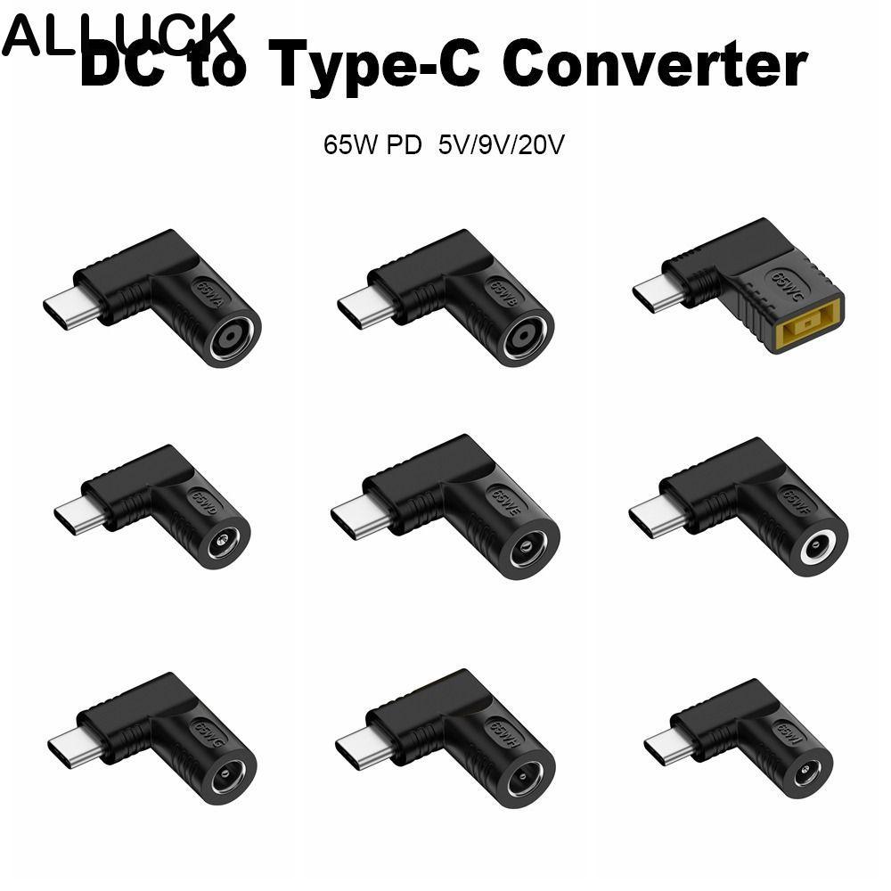 ALLUCK DC to Type C Converter USB C Connector 5.5X2.5 7.4X0.9 4.5X0.6mm 5v 9v 12v PD 65W สําหรับ //