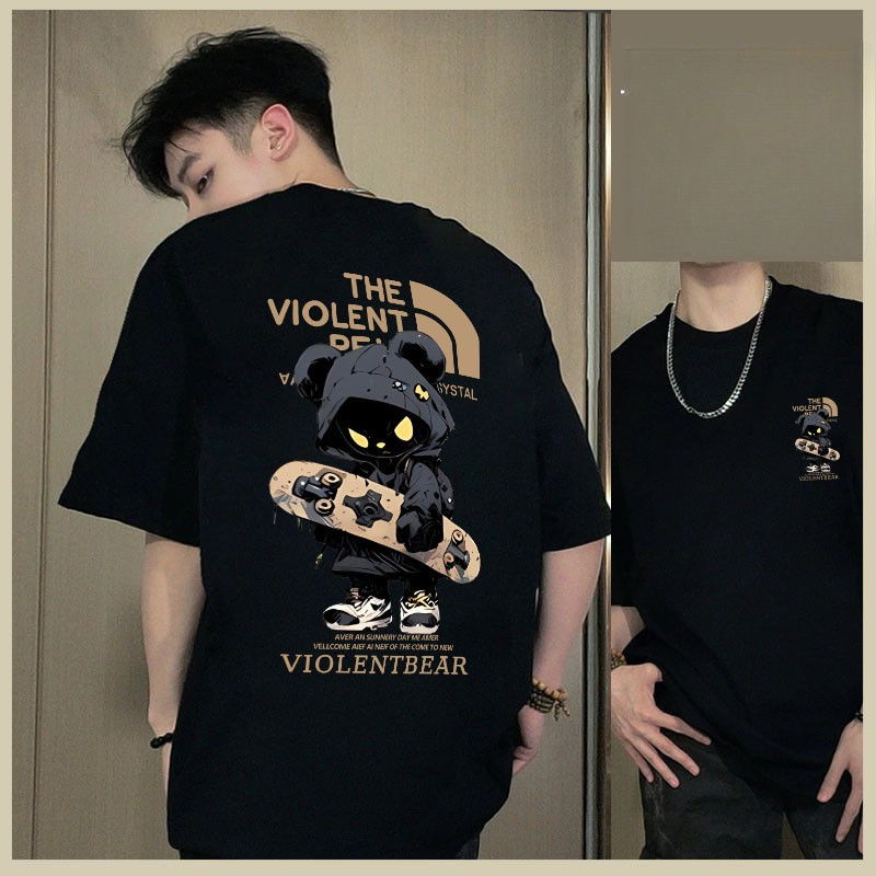 พร้อมส่งในไทย เสื้อยืดเย็นเ สื้อยืด oversize unisex รูปแบบถนน โคตรนุ่ม ผ้าคอตตอน ผ้าฝ้าย 100% ใส่สบาย