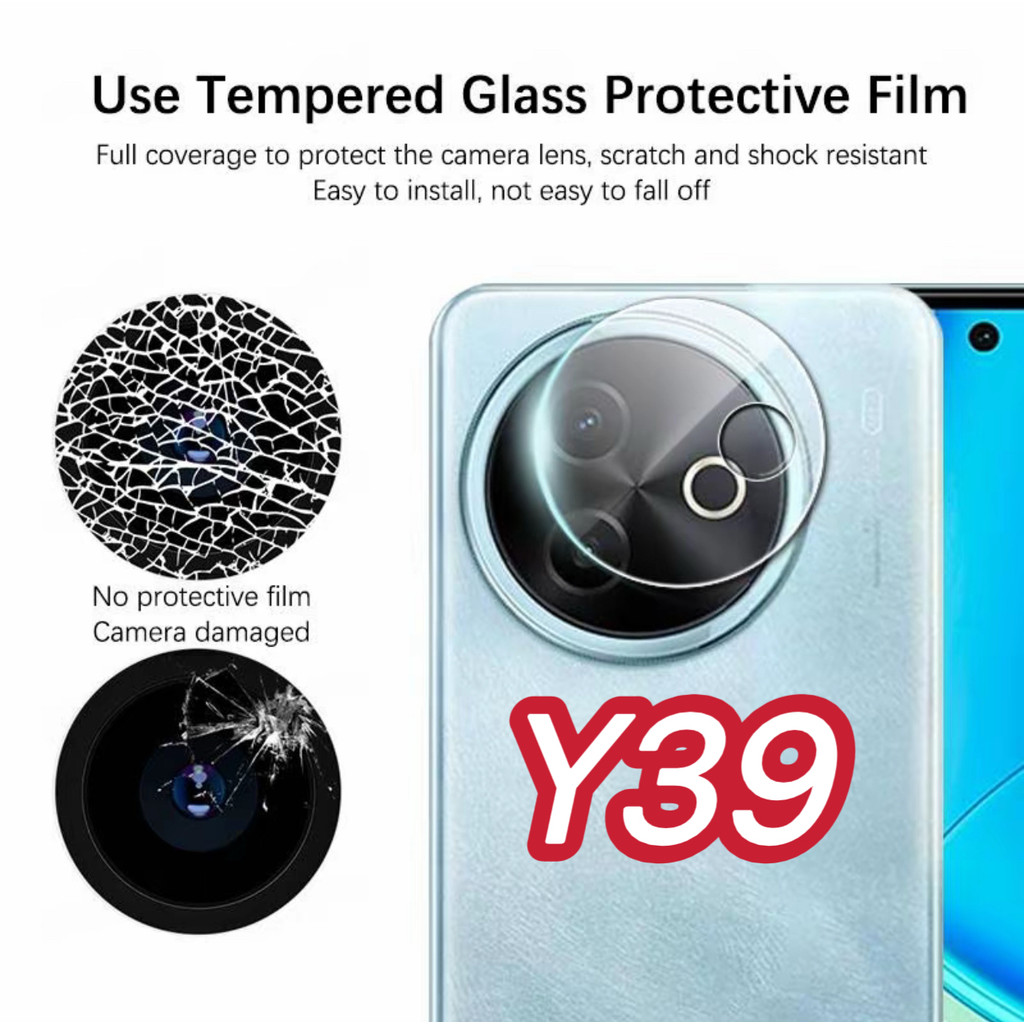พร้อมส่ง ฟิล์มกระจกกันรอยเลนส์กล้อง สำหรับ For VIVO Y39 5G กระจกนิรภัย กล้องหลังใส HD, เข้ากันได้กับ