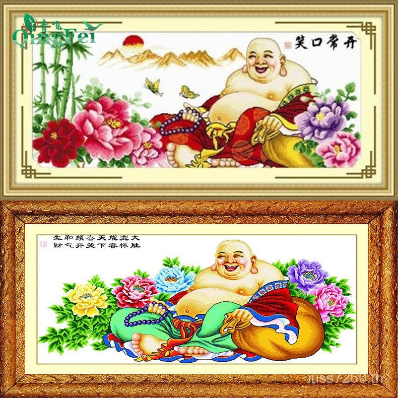 Tathagata Rise Rich Cross Stitch bb4c5d Smile Often มีพระพุทธรูปขายส่ง Maitreya Buddha 2m ด้ายผ้าไหม