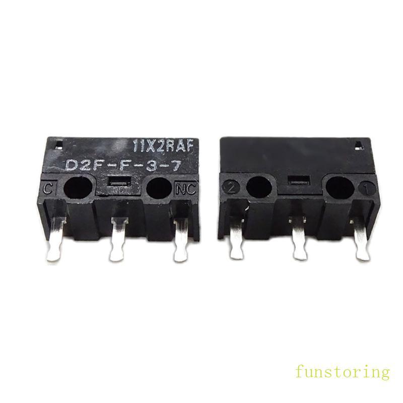 FUN 2 10PCS เมาส์ Micro Switches Original D2FC D2F-F-3-7 20M คลิกเมาส์ปุ่มจํากัดสวิทช์ 3Pins ญี่ปุ่น