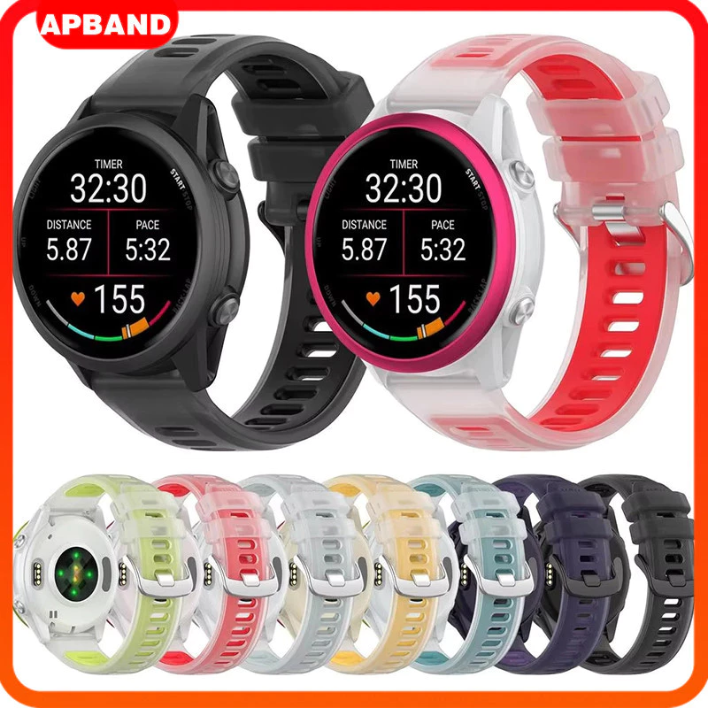 สายซิลิโคนใส 20mm 22mm for Smartwatch Garmin Forerunner 570 265 255 165 55 /Vivoactive 6 5 4/Venu/Redmi Watch 5 Active