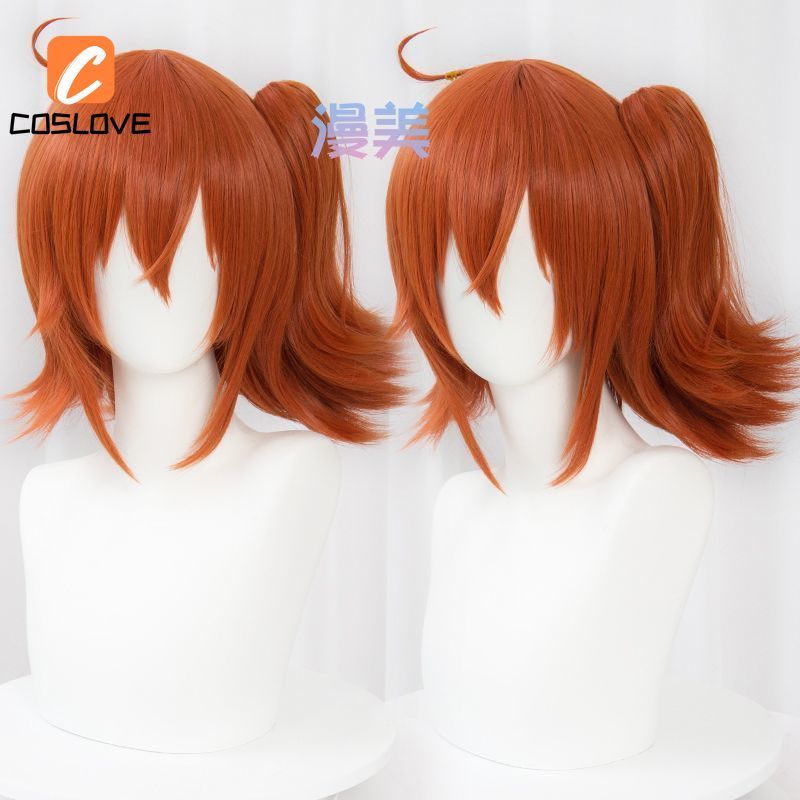 วิกผมกลางความยาวสีแดง FGORitsuka Fujimaru Gudako พร้อมอุปกรณ์เสริมคอสเพลย์