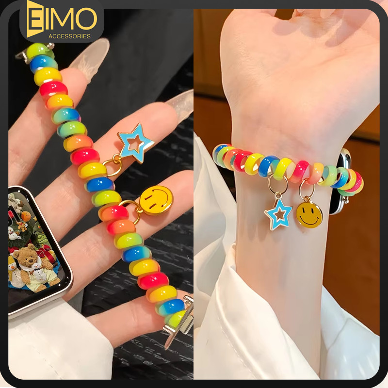 สายรัด โซโล่ ลูป สาย for Redmi Watch 6 5 4 สแคร์ชี TPU แถบยืดสายข้อมือ for Xiaomi Mi Band 10 9 Pro / Mi Band 8 Pro