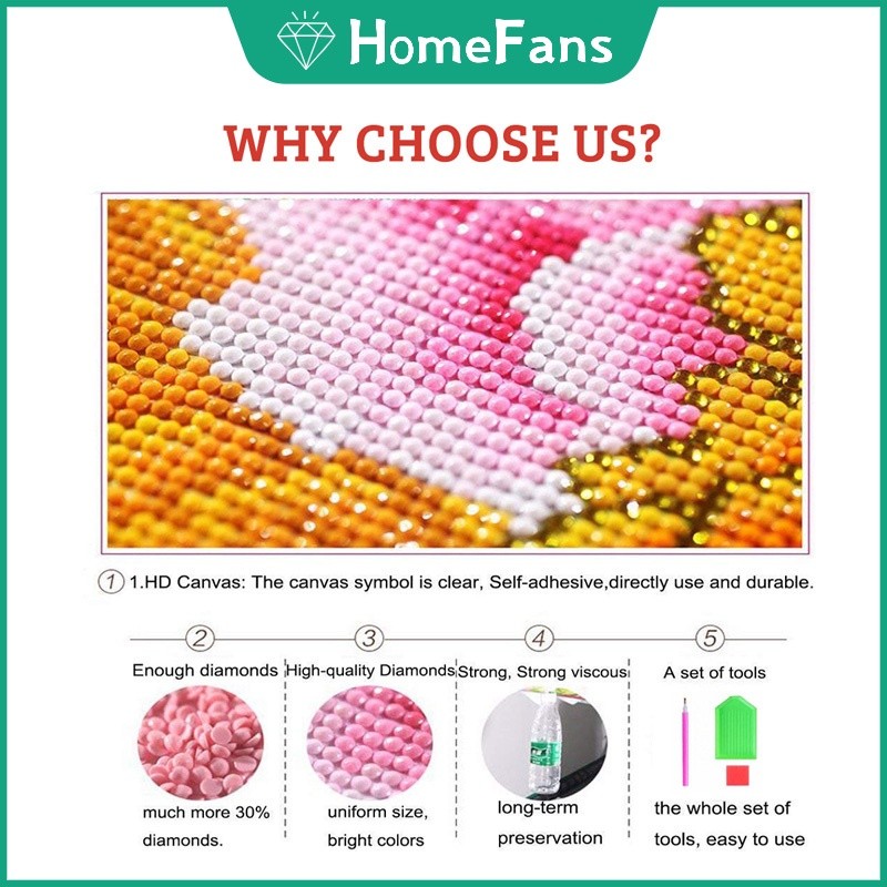 HFDisney Princess Illustration Painting 5D DIY ภาพวาดเพชรรอบเพชร Rhinestone Cross Stitch Home Wall ตกแต่ง Unframed Art หัตถกรรมชุด - รูปที่ 4