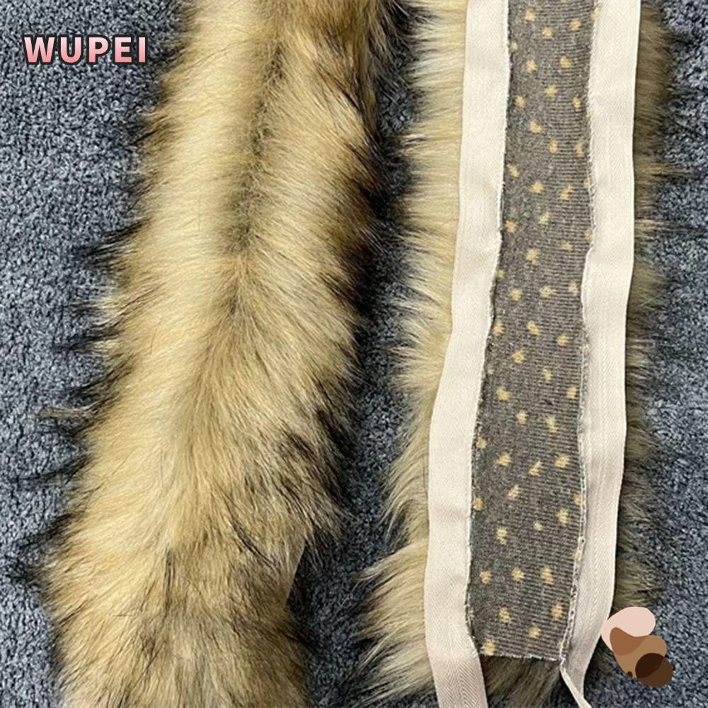 WUPEI Fluffy Trim, อุปกรณ์เสริมเสื้อผ้าเลียนแบบ Raccoon Big Fur Collar, 1M DIY ขนสัตว์เทียมตกแต่ง