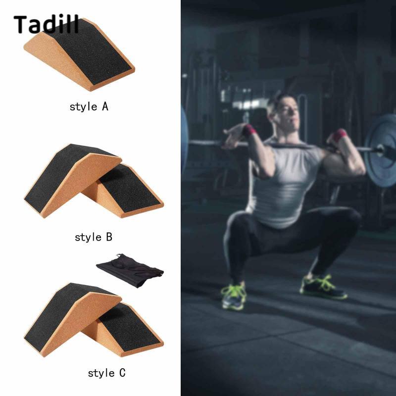Tadill Cork Squat Wedge Block โยคะอิฐลื่นแบบพกพาเทรนเนอร์แพลตฟอร์มสําหรับพิลาทิสลูกวัวยกยิมออกกําลังกายยืด
