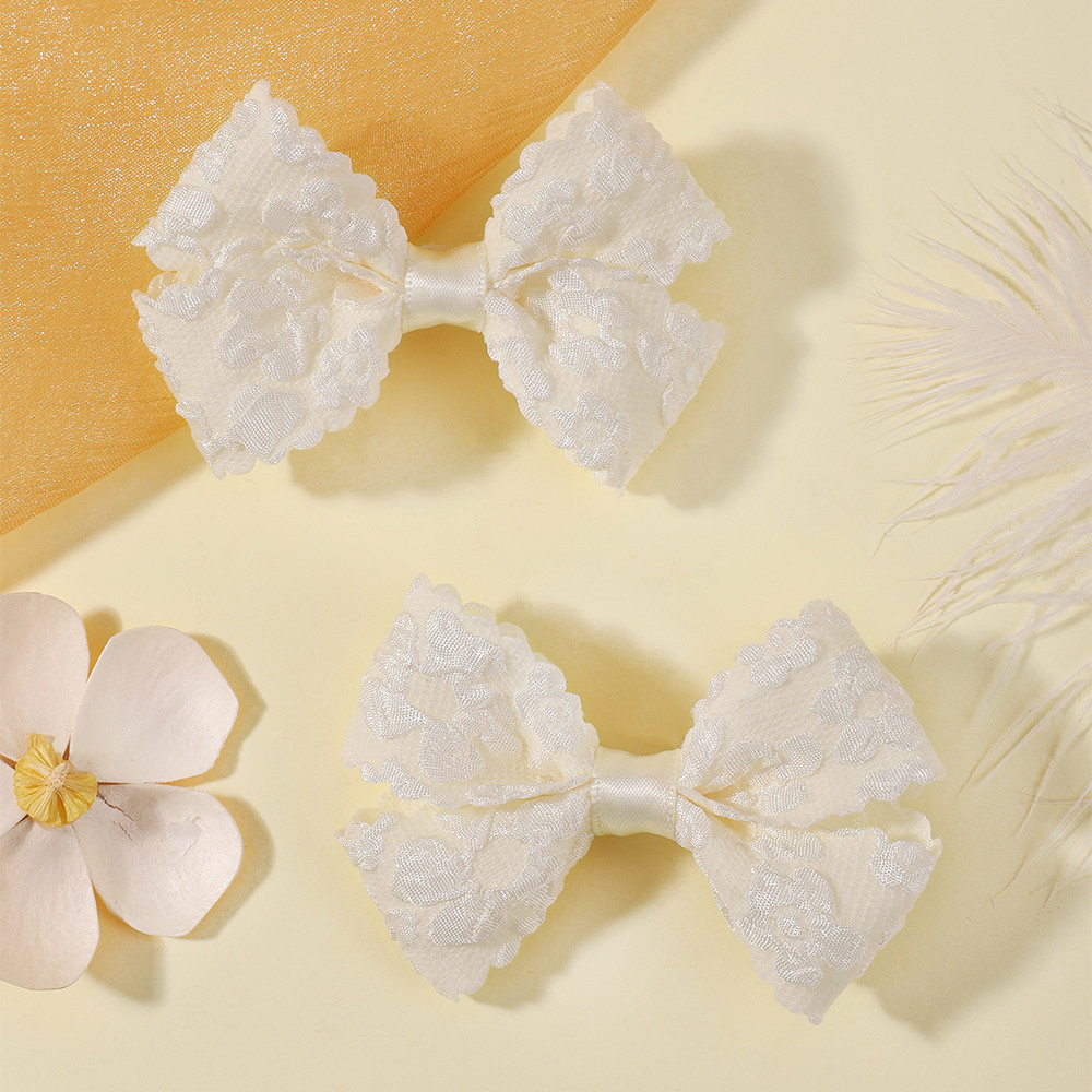 เซ็ตคลิปผม 2 ชิ้น สไตล์ bows และ hairpins สำหรับสาวน้อยและเด็กน่ารัก
