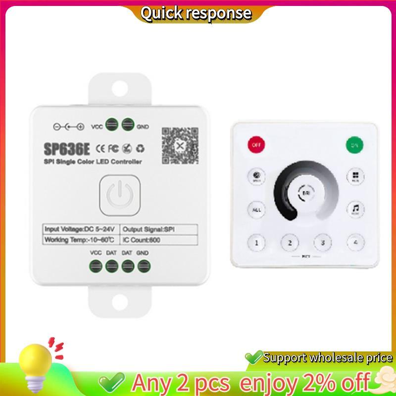 ในสต็อก-AND-SP636E SPI DC5-24v คอนโทรลเลอร์ขาวดําพร้อมรีโมทคอนโทรล AND-RC1 รองรับรีโมทคอนโทรลสัมผัส 