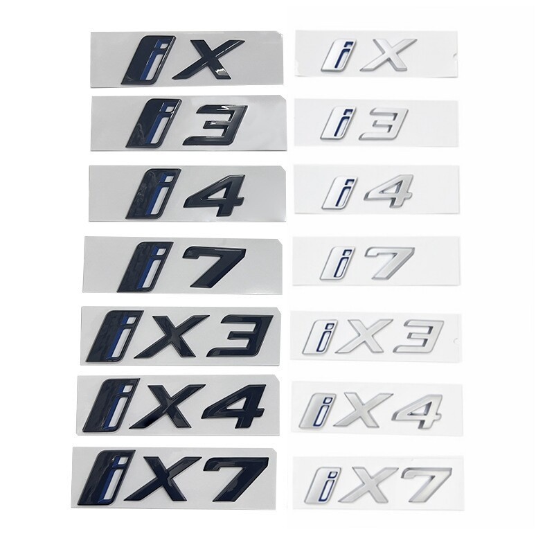 สําหรับ BMW i3 i4 i7 iX3 iX4 iX7 โลโก้ตัวอักษรหลักสัญลักษณ์ด้านหลัง badge ใหม่ไฟฟ้ารถสติกเกอร์ป้ายด้