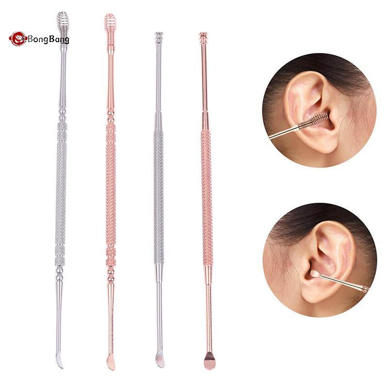 ABongBang น้ํายาล้างกําจัดขี้ผึ้งหูคู่ น้ํายาล้างขี้หูปลายคู่ 360° ทําความสะอาดเครื่องมือดูแลหูสแตนเ