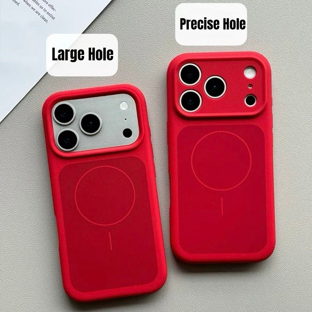 ใหม่งานรื่นเริงซิลิโคนเหลวสีแดงเคสโทรศัพท์แม่เหล็กสําหรับiPhone 17 16 15 14 13 Pro Max/Plus | ฝาครอบป้องกันแบบเต็มปุ่มระดับพรีเมียมและฝาครอบกันกระแทกแบบนุ่ม