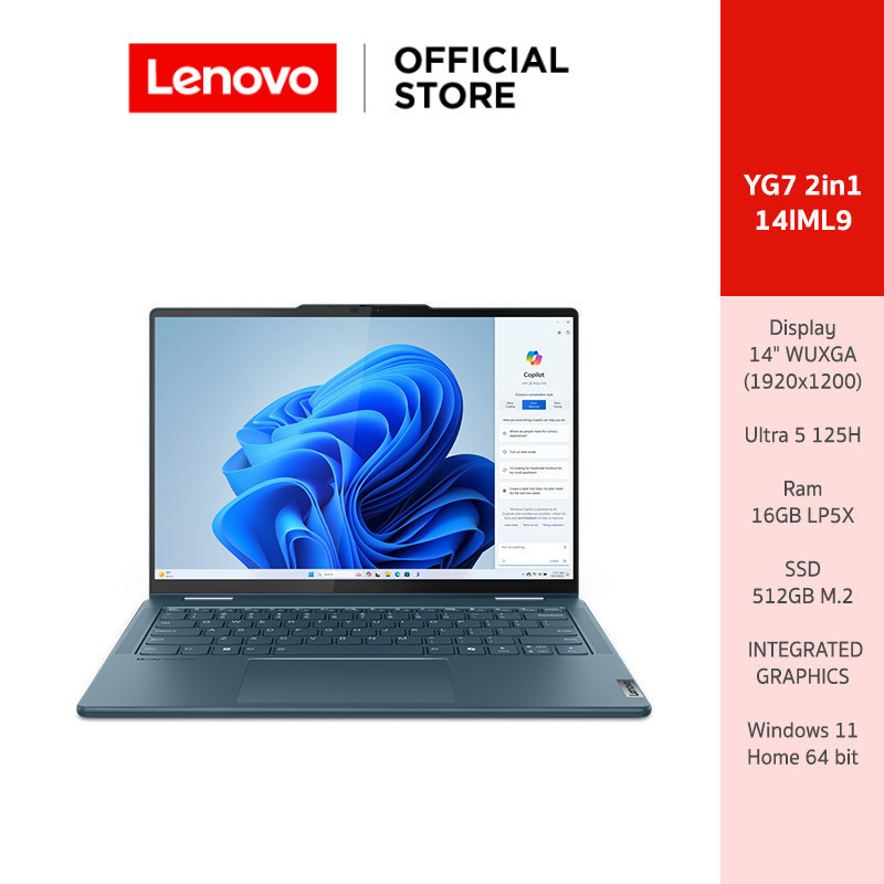 Lenovo Notebook (โน้ตบุ๊ค) Yoga7-14IML9 u5-125H 16G 512G W11 3Y TT - 83DJ001MTA