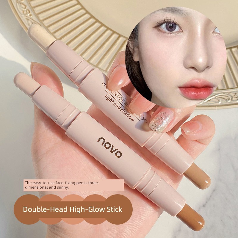 คอนทัวร์ contour stick Novo Contouring Highlighter Three-in-One Face-lifting Double-