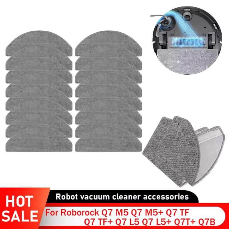 Mop ผ้าอะไหล่สําหรับ Roborock Q7 M5 Q7 TF Q7 L5 Q7 L5 + Q7T + Q7 TF + Q7 M5 + Q7B หุ่นยนต์สูญญากาศเป