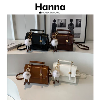 Hanna กระเป๋าสะพายคู่แฟชั่น วิทยาลัยลม วินเทจเรียบง่าย เวอร์ชันเกาหลี กระเป๋าาถือ
