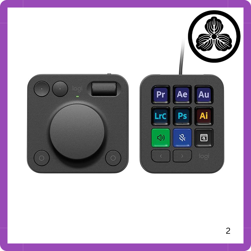 Logitech MX Creative Console KXCCG/KXCCP Left-Handed Device Keypad Dial Pad for DaVinci Resolve, Ado
