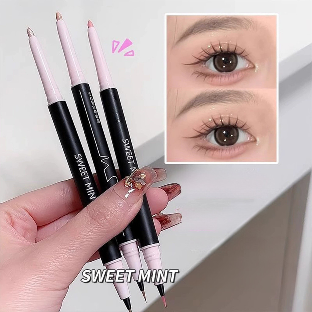 2 in 1 Double Head Silkworm Pen Highlight Eyeliner สําหรับ Lower Lash Line Contour