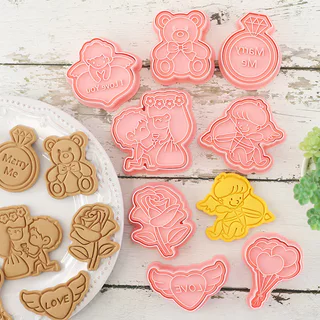 Snoopy แม่พิมพ์คุกกี้ 8Pcs/set 3มิติ การ์ตูน เครื่องมืออบ ของขวัญวาเลนไทน์/วันเกิด/วันครบรอบ