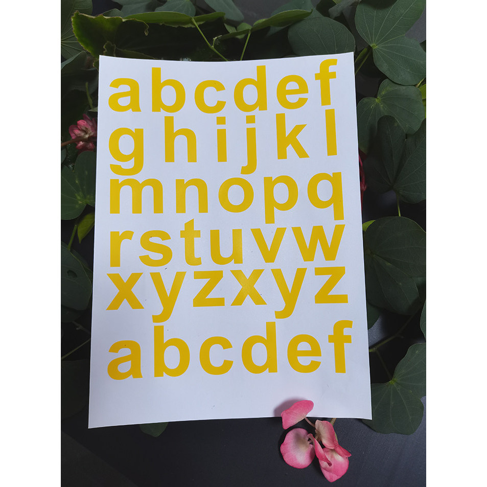 High m Letter Sticker Gold Silver Letter Sticker Flat Letter Sticker สติ๊กเกอร์ Lowercase Letter Sti