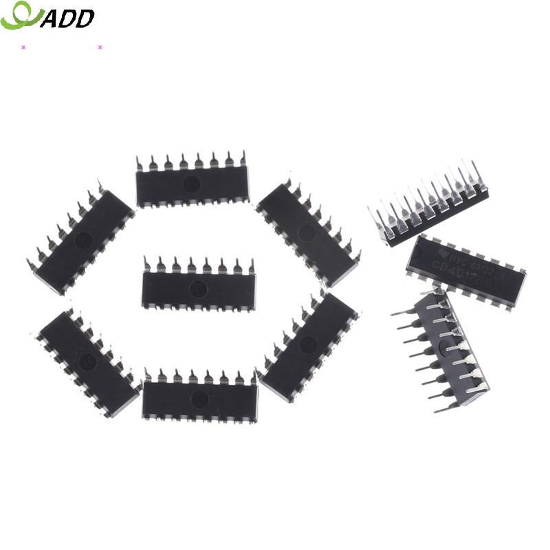 เพิ่ม 10 ชิ้น CD4017BE 4017 CD4017 Decade Counter Divider IC AB