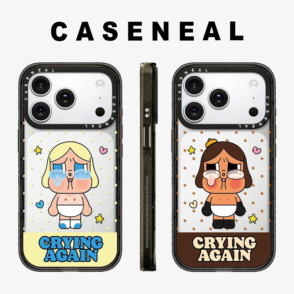 Drop proof โปร่งใส CASENEAL เคสโทรศัพท์ใสสําหรับ iPhone 17ProMax 17pro 17 16promax 16 15promax 14promax 13promax น่ารัก CRYBABY เคสแข็งอะคริลิค iPhone 13 กรณีคุณภาพสูง