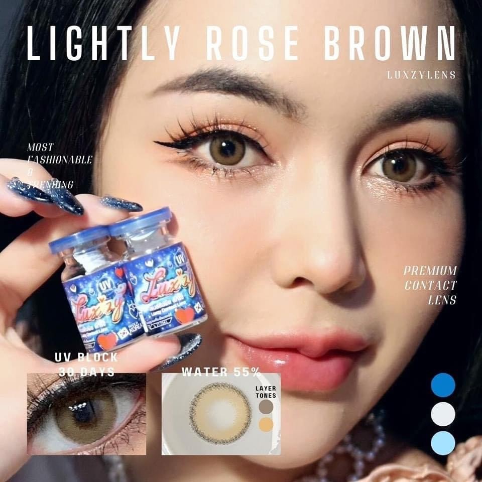 💖คอนแทคเลนส์ - Lightly Rose (Luxzylens)💖Size S💖สี : Brown