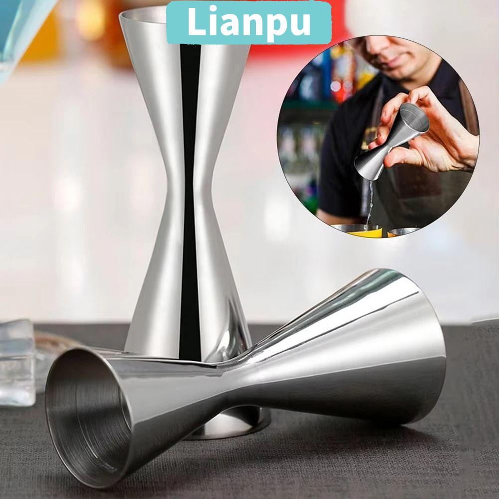 LIANPU แก้ว Shaker หนา 304 สแตนเลสวัด Jigger, 2oz 1oz Dual Shot สไตล์ญี่ปุ่นวัดถ้วยบาร์