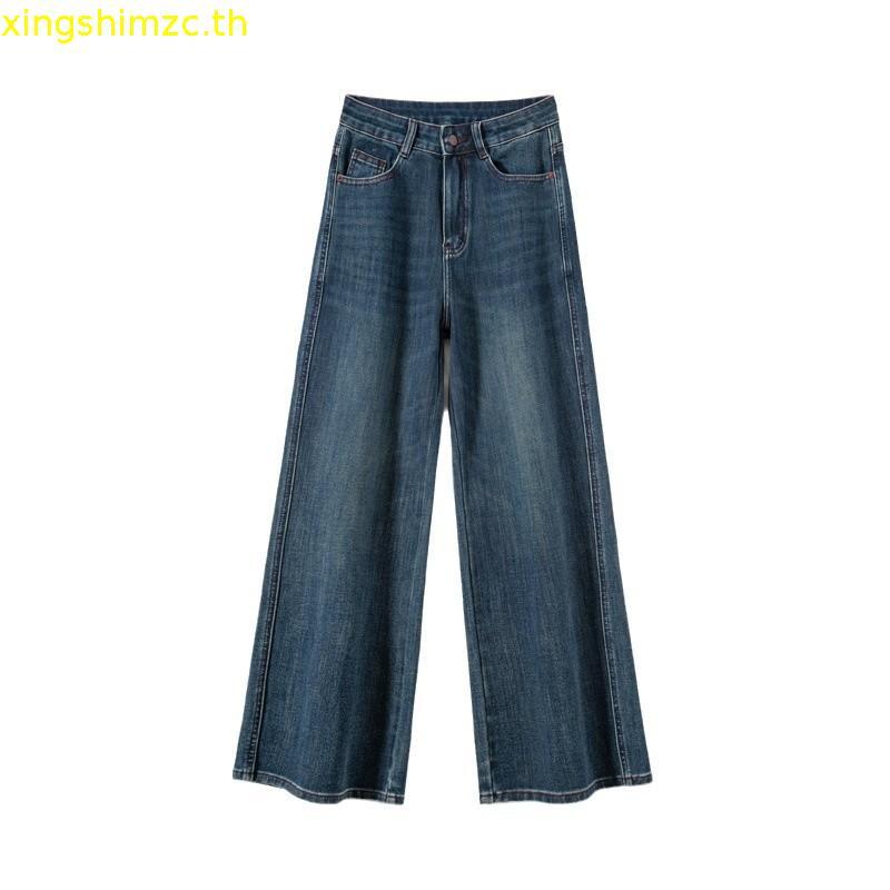 Mc JEANS กางเกงยีนส์ผู้หญิง ทรงกระบอกขากว้าง (Straight Wide) สียีนส์ฟอกกลาง MFWZ236 เนื้อผ้ายีนส์12.