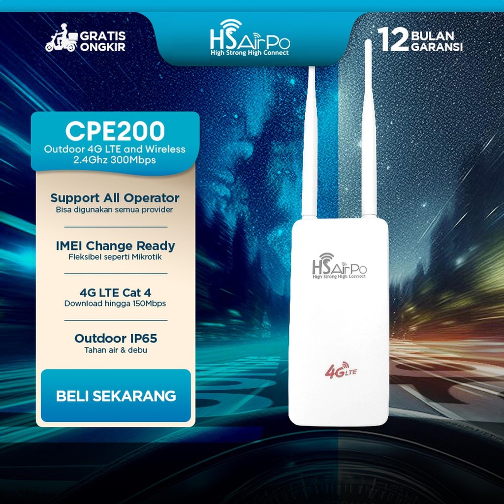 HSAirPo CPE200-4G-LTE CPE AP Access Point 4G LTE กันน้ํากลางแจ้ง Anti Air Heat Rain ไร้สาย WiFi 2.4g