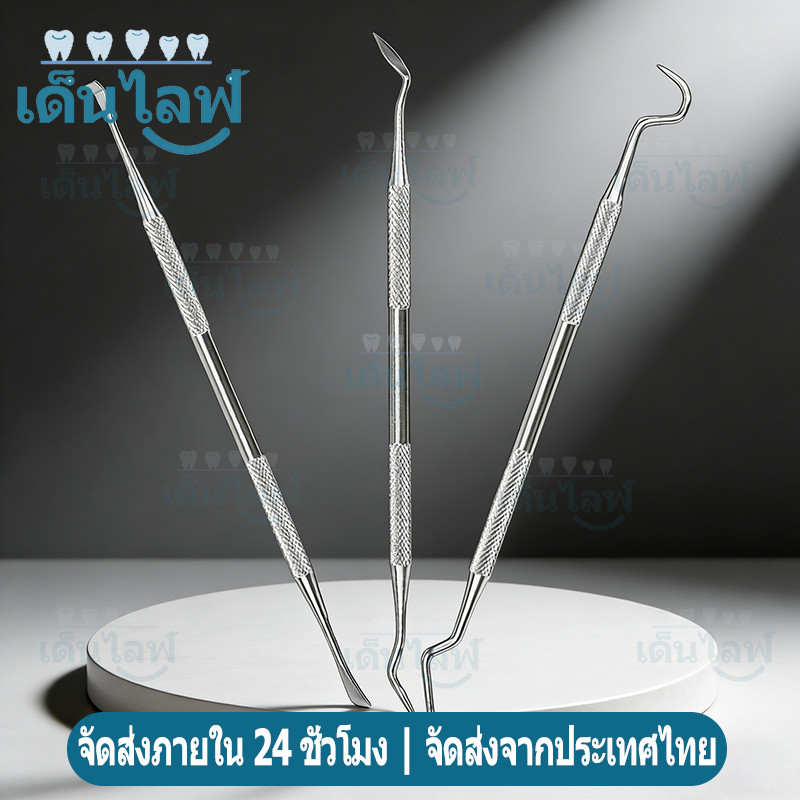 3PCS Dentist Clean Tools Dental Double Probe /Sickle /Hoe Tooth Cleaner Stainless Steel Dentist Oral