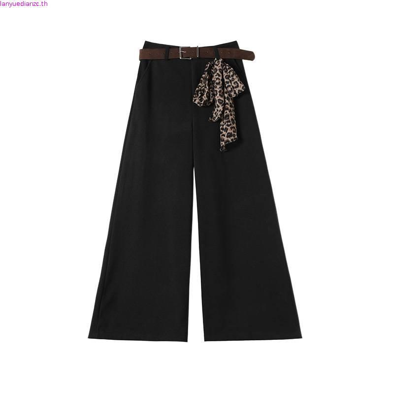 ( DEC18  ) กางเกงยีนส์เอวสูงขากระบอกใหญ่ ( สีน้ำตาล )