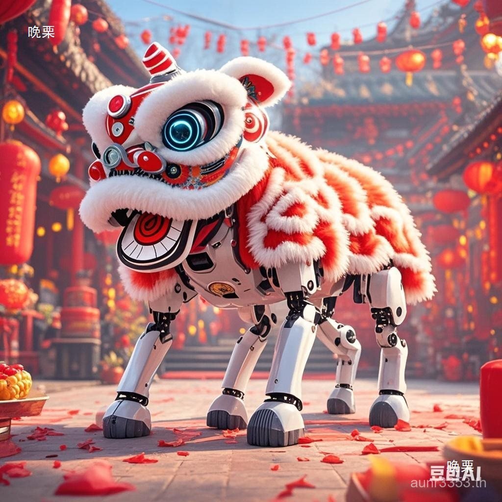 Lion Dance สุนัขสิงโตอื่นๆ เครื่องแต่งกายสีฟ้า เครื่องแต่งกายหุ่นยนต์ Lion Dance Default Cloud เครื่