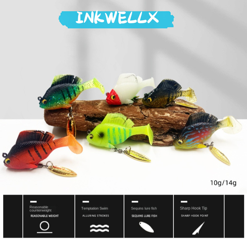 INKWELLX Dark Sleeper Swim Bait นุ่ม พร้อมตะขอตะกั่ว สำหรับ Pike และ Bass