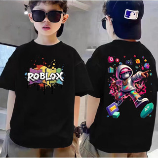CODเสื้อยืด สำหรับเด็ก พิมพ์ลายRoblox สไตล์อเมริกัน ใช้ผ้า อ…
