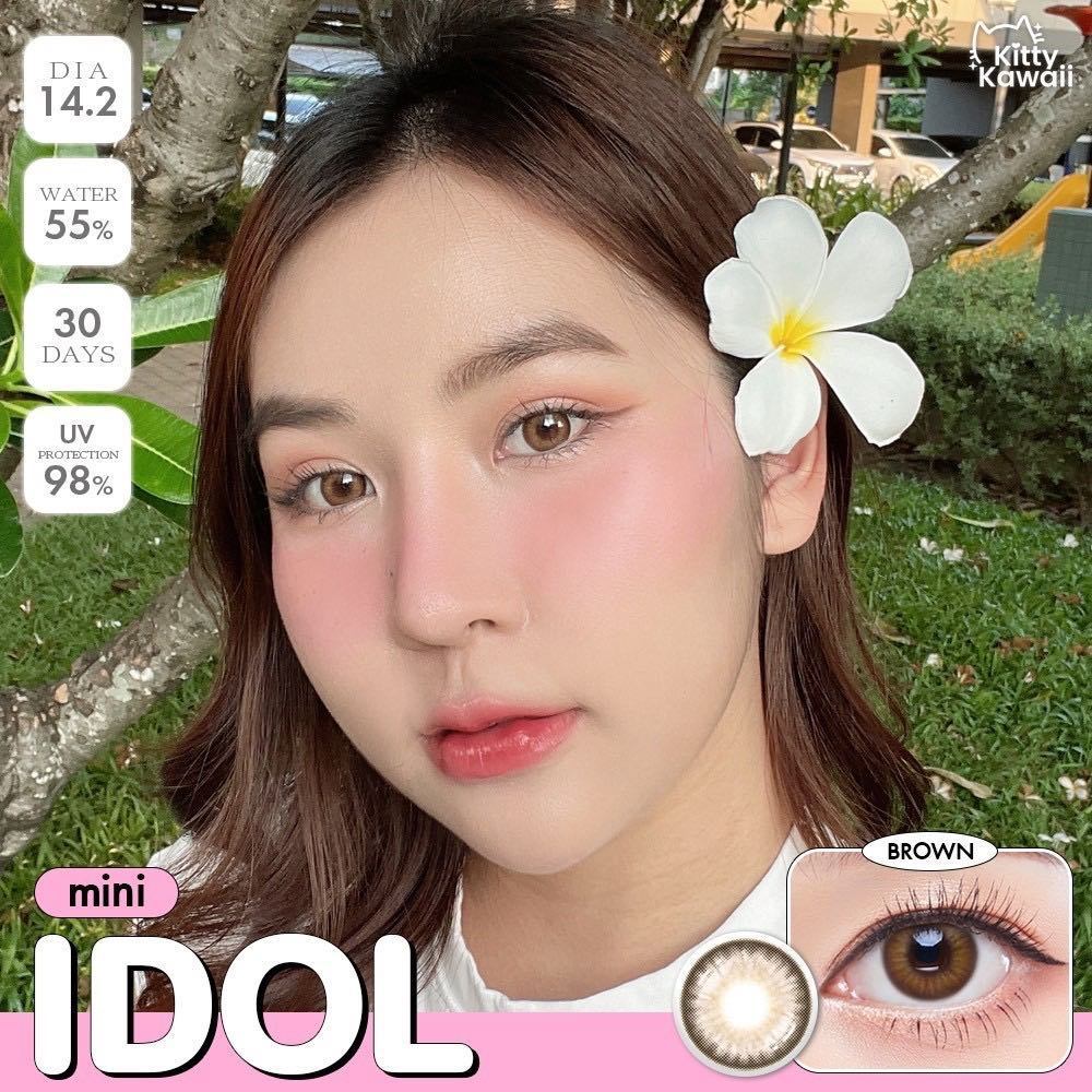 💖คอนแทคเลนส์ - รุ่น Mini idol (kittykawaii)💖Size S💖สี : Brown / Gray
